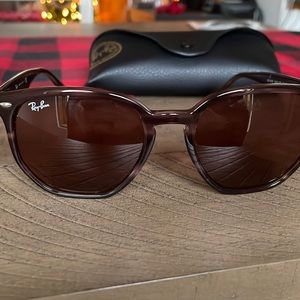 Dark purple ray ban sun glasses